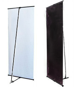  One example of a banner stand for business displays