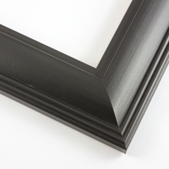 This classic, matte black frame features a double-ridge outer edge and recessed lip. 

2 " width: ideal for medium size artworks.  Border an oil painting or print with this timeless frame, or highlight a favourite photograph.