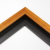 A simple floater frame with a pecan-wood wash and pearlized finish.
The 3/4 " rabbet allows this frame as a shallow shadow box.
It is ideal for small artwork. This modern frame is suitable for a wide variety of art mediums, from photographs to paintings and giclée prints.