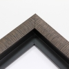 This black with brown stain frame, features a slight lifted curved profile with darken lines and natural wood finish.
Ideal for medium and large artworks. The clean modern lines and natural details of this frame make it the perfect fit for a wide variety of paintings, photos and giclee prints.