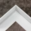 This metal canvas floater picture frame has a smooth, Semi-gloss white finish and flat, narrow (.25 ") face.
Ideal for medium to large size artwork on thick (1-5/8 " deep) stretcher bars. Border gallery wrapped Giclée canvas prints or paintings with this simple, modern frame for an authentic, fine art display.
*Note: These sturdy metal, custom canvas floaters are for stretched canvas prints and paintings, and raised wood panels.
Nielsen mf14-14 Profile
