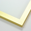 Solid 7/8 " metal frame. This frame is a soft, yellow gold. It has a frosted texture covering all sides and reflects dispersed light.

Nielsen n97-151 Profile