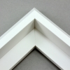 This unique floater frame for stretched canvas features a narrow, 0.5 " face that falls into a steep reverse slant toward the outer edge of the frame. The modern style is finished in matte white.
Ideal for mounting medium to extra large, thick (1.5 " deep) gallery wrapped canvas portraits, paintings or Giclée prints. The canvas will extend slightly farther than the face of the frame.
*Note: These solid wood, custom canvas floaters are for stretched canvas prints and paintings, and raised wood panels.