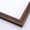 This simple, stepped profile frame features solid wood overlaid with a blackened bronze foil.  This heavy antiquing gives the otherwise plain frame a classic look.  

1.125 " width: ideal for small images.  Border a family photograph, or a painting or print with this unique frame.