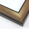This simple, classic wood frame creates instant elegance with a gentle scoop profile and gold/copper finish with a brushed, black patina.  Fine beading in black adorns the inner lip, while the black outer edge features a basic bevel.  

2 " width: suitable for large images.  Old black and white photographs, acrylic paintings or prints.
