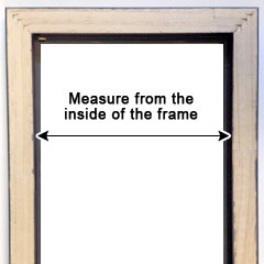 Measure from the inside of the picture frame lip on the back to determine the required plexiglass size